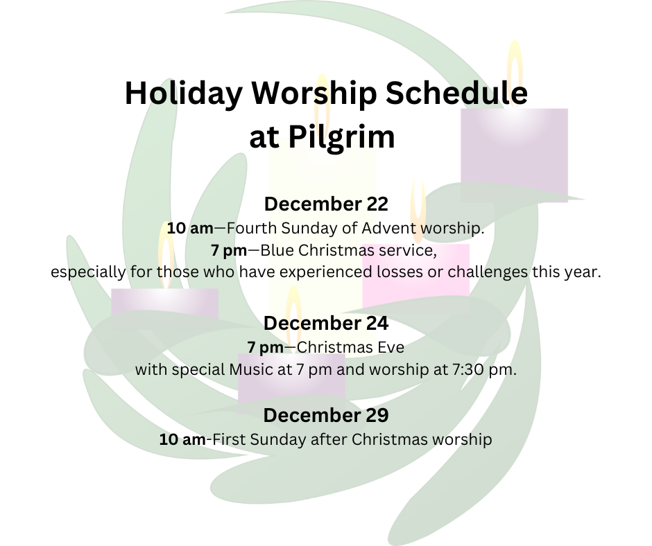 Holiday Worship Schedule